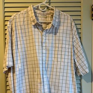 Casual Beige Plaid Button Down Shirt for Men